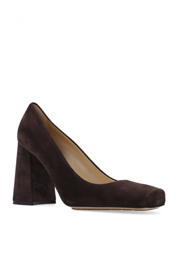 即発 BOTTEGA VENETA TOWER スエード スクエアトゥ パンプス Tower' suede pumps Bottega Veneta - SchaferandweinerShops